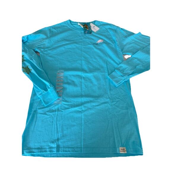 Simply Southern Blue Turtle Christmas Holiday Long Sleeve Tee Shirt Size Small - Picture 1 of 7